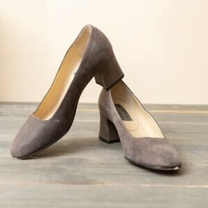 Classiques Entier Made in Italy Mocha Brown Suede Block Heels Sz 6 Shoes